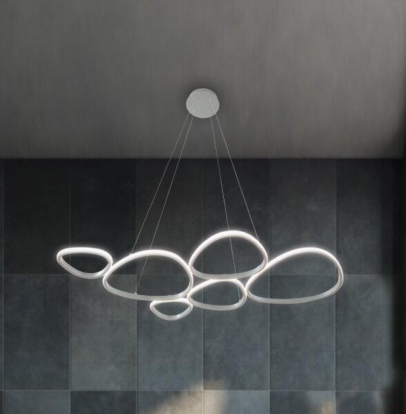 Lustră LED suspendată pe cablu HELIX LED/61W/230V argintie