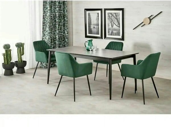 Masa extensibila CHARLES, gri/negru, 180/260x90x76 cm