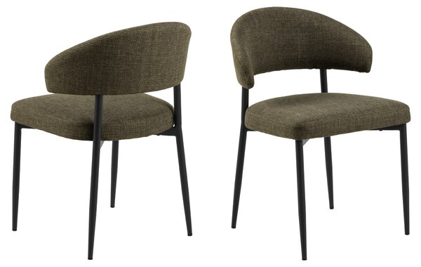 MAZZONI EXPORT IRIS Verde Măsliniu (material Basel 77) - SCAUN MODERN TAPIȚAT CU ȚESĂTURĂ ÎMPLETITĂ PENTRU SALON/SUFRAGERIE LOFT