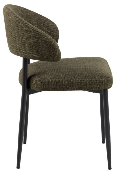 MAZZONI EXPORT IRIS Verde Măsliniu (material Basel 77) - SCAUN MODERN TAPIȚAT CU ȚESĂTURĂ ÎMPLETITĂ PENTRU SALON/SUFRAGERIE LOFT
