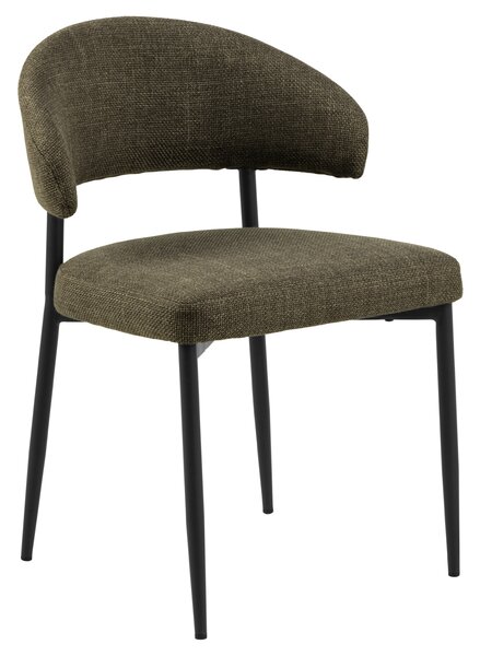 MAZZONI EXPORT IRIS Verde Măsliniu (material Basel 77) - SCAUN MODERN TAPIȚAT CU ȚESĂTURĂ ÎMPLETITĂ PENTRU SALON/SUFRAGERIE LOFT