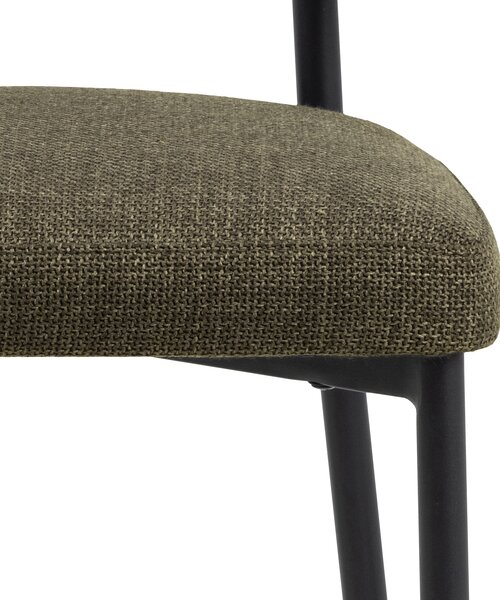 MAZZONI EXPORT IRIS Verde Măsliniu (material Basel 77) - SCAUN MODERN TAPIȚAT CU ȚESĂTURĂ ÎMPLETITĂ PENTRU SALON/SUFRAGERIE LOFT