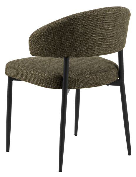 MAZZONI EXPORT IRIS Verde Măsliniu (material Basel 77) - SCAUN MODERN TAPIȚAT CU ȚESĂTURĂ ÎMPLETITĂ PENTRU SALON/SUFRAGERIE LOFT
