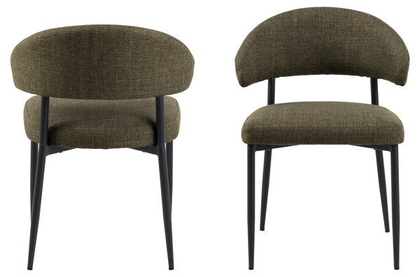 MAZZONI EXPORT IRIS Verde Măsliniu (material Basel 77) - SCAUN MODERN TAPIȚAT CU ȚESĂTURĂ ÎMPLETITĂ PENTRU SALON/SUFRAGERIE LOFT