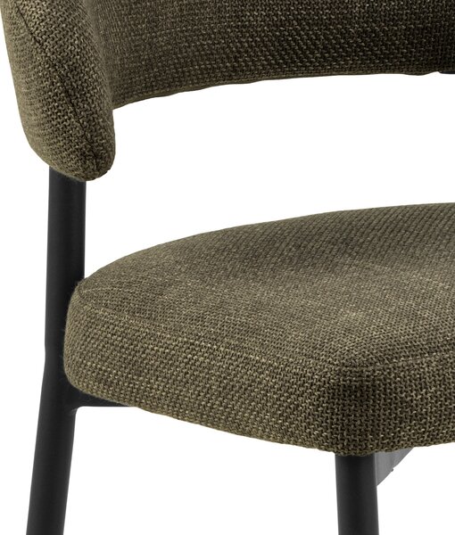MAZZONI EXPORT IRIS Verde Măsliniu (material Basel 77) - SCAUN MODERN TAPIȚAT CU ȚESĂTURĂ ÎMPLETITĂ PENTRU SALON/SUFRAGERIE LOFT