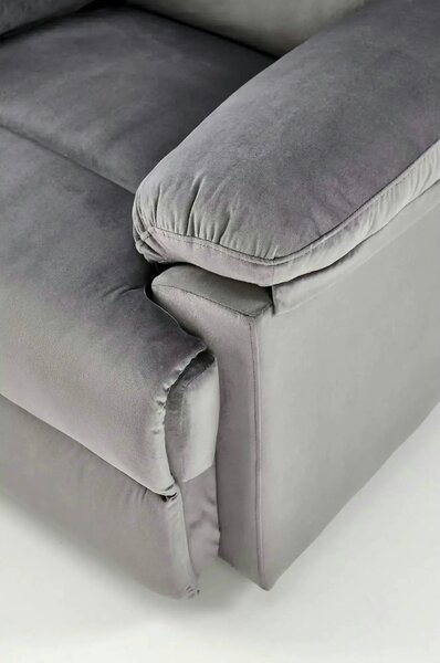 Fotoliu cu recliner DRAGER, gri/negru, stofa catifelata/metal, 88x90/1