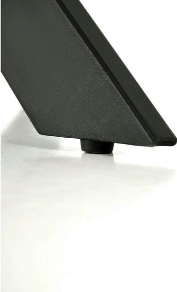 Masa EDGAR 2, alb/negru, ceramica/metal, 100x100x76 cm