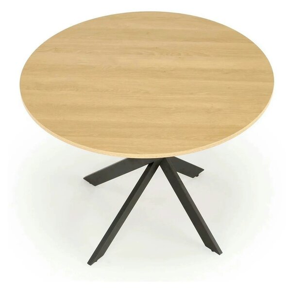 Masa EDGAR, stejar/negru, 100x100x76 cm