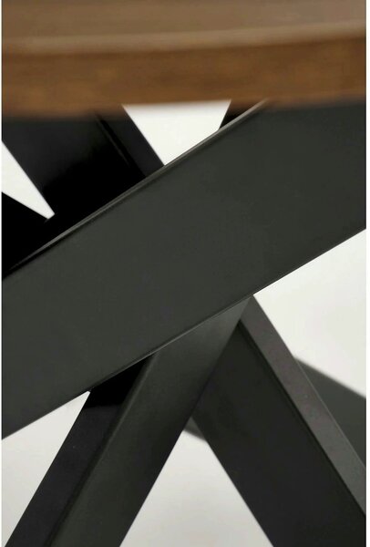 Masa EDGAR, nuc/negru, 100x100x76 cm