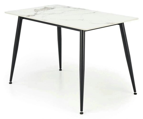 Masa EMILIO 120, alb/negru, ceramica/metal, 120x70x76 cm