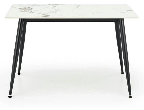 Masa EMILIO 120, alb/negru, ceramica/metal, 120x70x76 cm