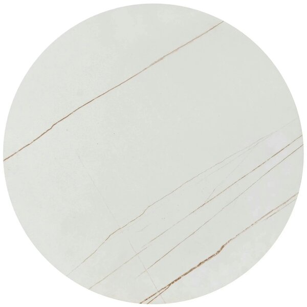 Set 2 masute cafea FATIMA, alb cu efect de marmura/auriu, ceramica/met