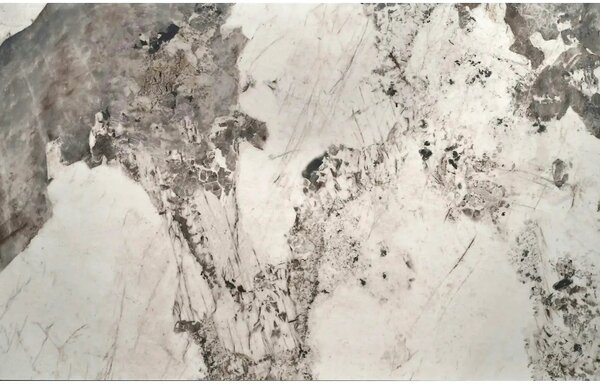 Masa living lux FERNANDO, alb/negru, ceramica/metal, 160/240x92x75 cm