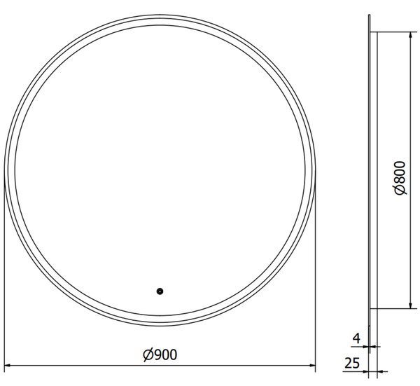 Mexen Gobi, oglinda LED rotunda pentru baie cu iluminare din spate 90 cm, 6000K, anti-aburire, 9801-090-090-611-00