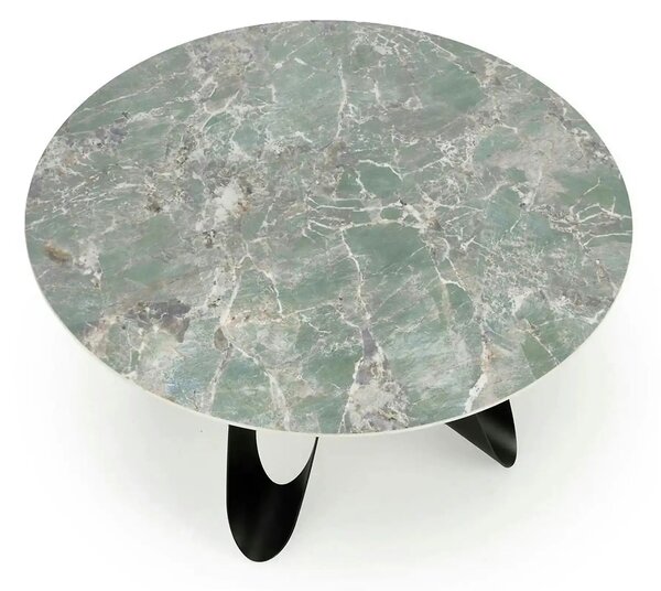 Masa GIOVANI, verde/negru, ceramica/metal, 135x135x76 cm