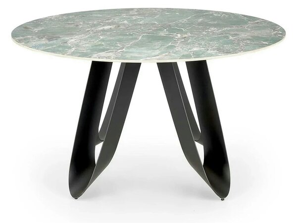 Masa GIOVANI, verde/negru, ceramica/metal, 135x135x76 cm