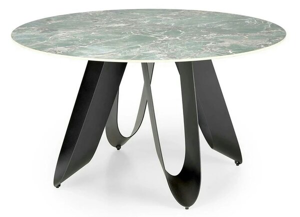Masa GIOVANI, verde/negru, ceramica/metal, 135x135x76 cm