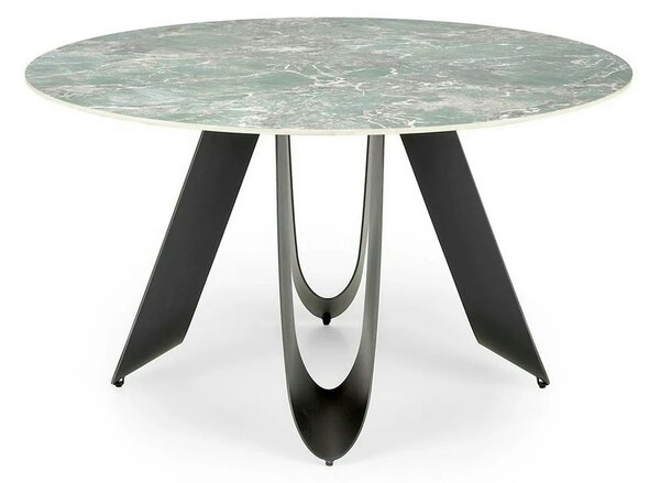 Masa GIOVANI, verde/negru, ceramica/metal, 135x135x76 cm