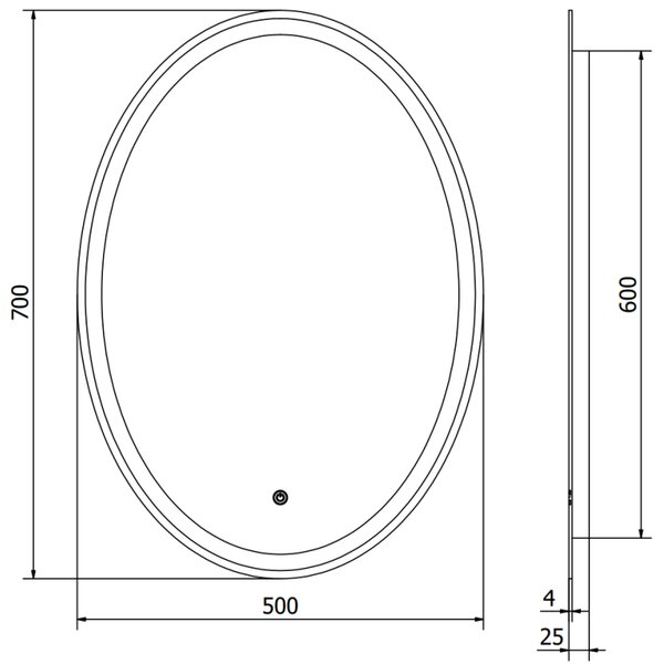 Mexen Elz, oglinda baie LED cu iluminare din spate 50 x 70 cm, 6000K, anti-aburire, 9802-050-070-611-00