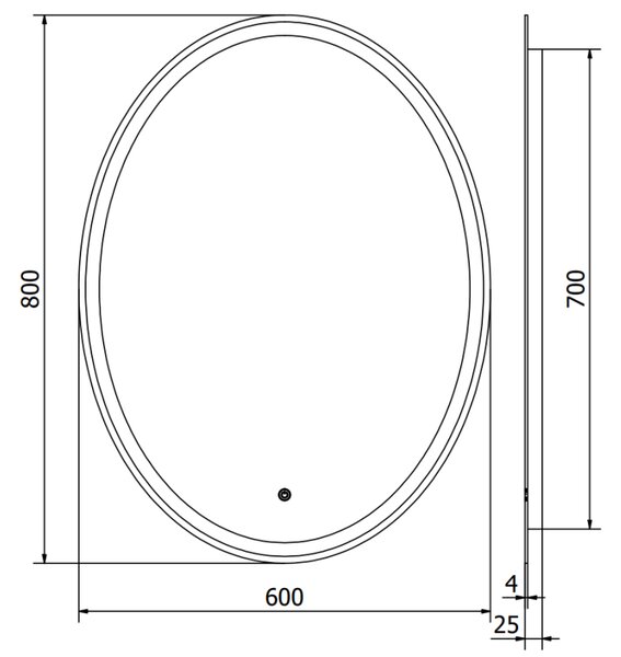 Mexen Elz, oglinda baie LED cu iluminare din spate 60 x 80 cm, 6000K, anti-aburire, 9802-060-080-611-00