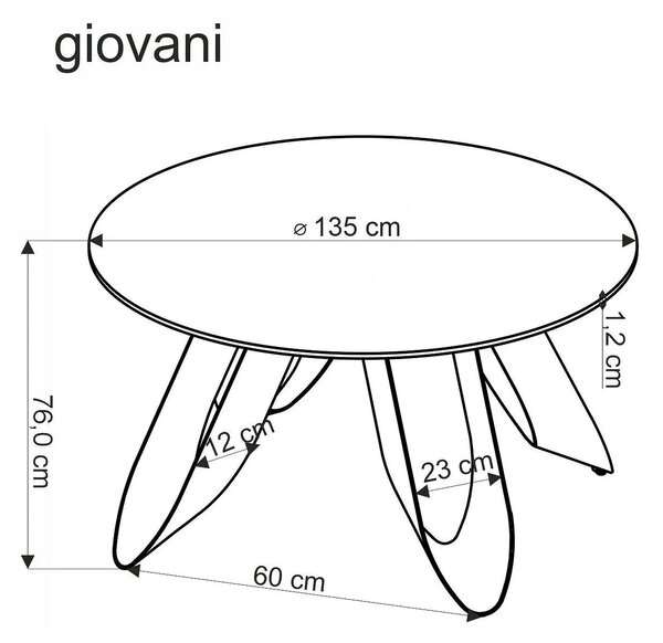 Masa GIOVANI, verde/negru, ceramica/metal, 135x135x76 cm