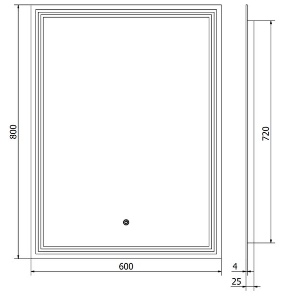 Mexen Taco, oglinda baie LED cu iluminare din spate 60x80 cm, 6000K, anti-aburire, 9805-060-080-611-00