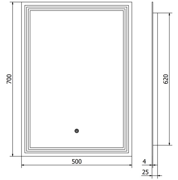 Mexen Taco, oglinda baie LED cu iluminare din spate 50x70 cm, 6000K, anti-aburire, 9805-050-070-611-00
