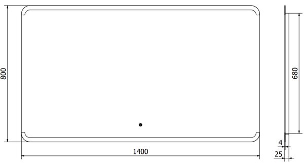 Mexen Nida, oglinda baie LED cu iluminare din spate 140x080 cm, 6000K, anti-aburire, 9806-140-080-611-00