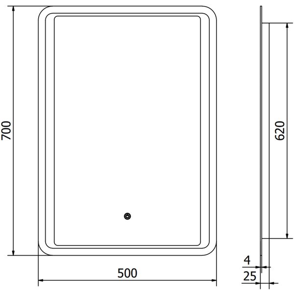 Mexen Zusa, oglinda baie LED cu iluminare din spate 50x70 cm, 6000K, anti-aburire, 9808-050-070-611-00