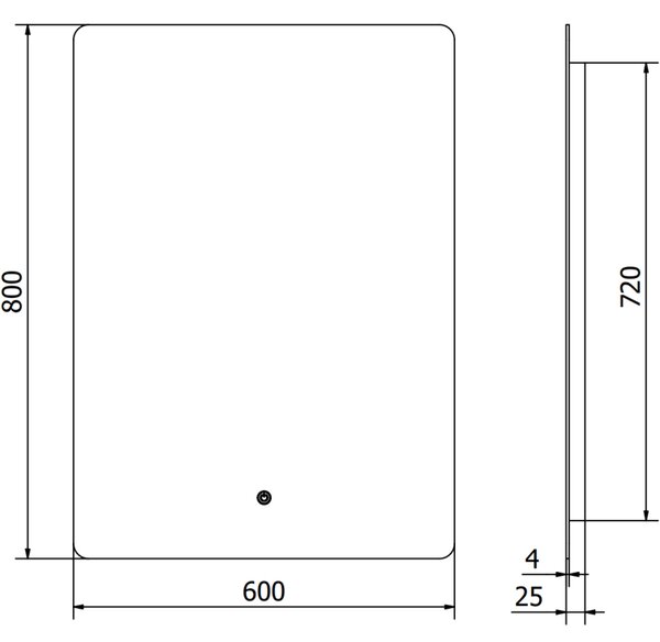 Mexen Sun, oglinda baie LED cu iluminare din spate 60x80 cm, 6000K, anti-aburire, 9807-060-080-611-00