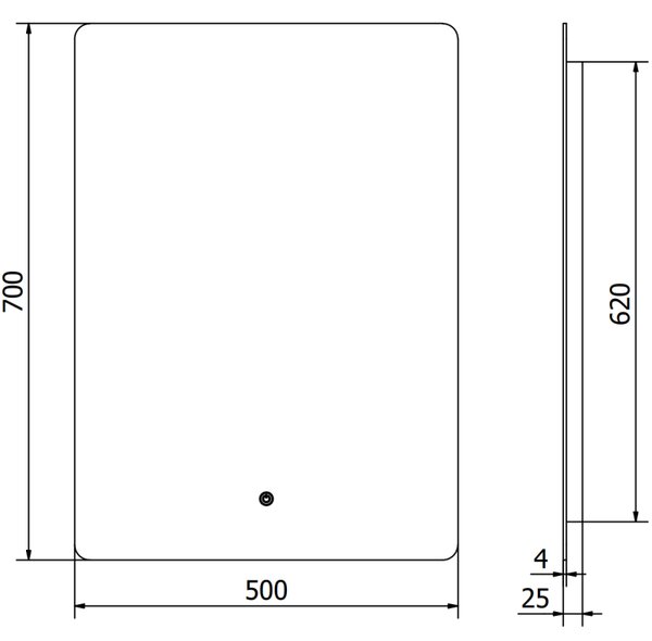 Mexen Sun, oglinda baie LED cu iluminare din spate 50 x 70 cm, 6000K, anti-aburire, 9807-050-070-611-00