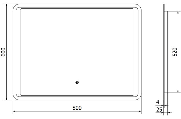 Mexen Zusa, oglinda baie LED cu iluminare din spate 80x60 cm, 6000K, anti-aburire, 9808-080-060-611-00
