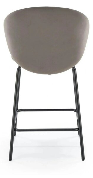 Scaun bar H121, gri - Mavel 14/negru, stofa catifelata/metal, 51x50x92