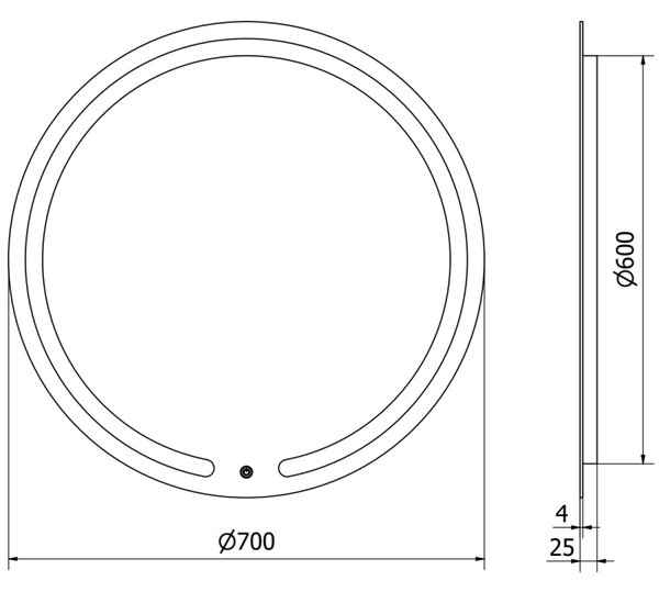Mexen Rose, oglinda baie LED cu iluminare din spate 70x70 cm, 6000K, anti-aburire, 9810-070-070-611-00