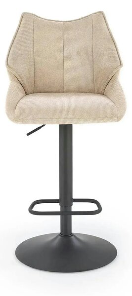 Scaun bar H122, bej/negru, stofa clasica/metal, 50x54x96/118 cm
