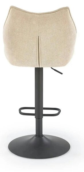 Scaun bar H122, bej/negru, stofa clasica/metal, 50x54x96/118 cm
