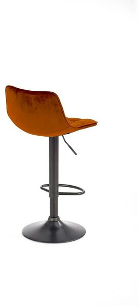 Scaun bar inalt H95, scortisoara - Bluvel 4215/negru, stofa catifelata