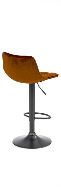 Scaun bar inalt H95, scortisoara - Bluvel 4215/negru, stofa catifelata