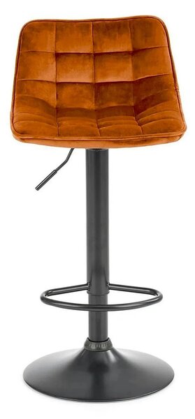 Scaun bar inalt H95, scortisoara - Bluvel 4215/negru, stofa catifelata