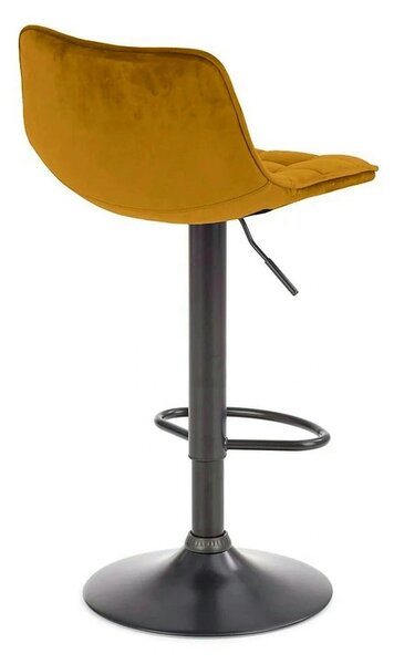 Scaun bar H95, galben mustar - Bluvel 68/negru, stofa catifelata/metal