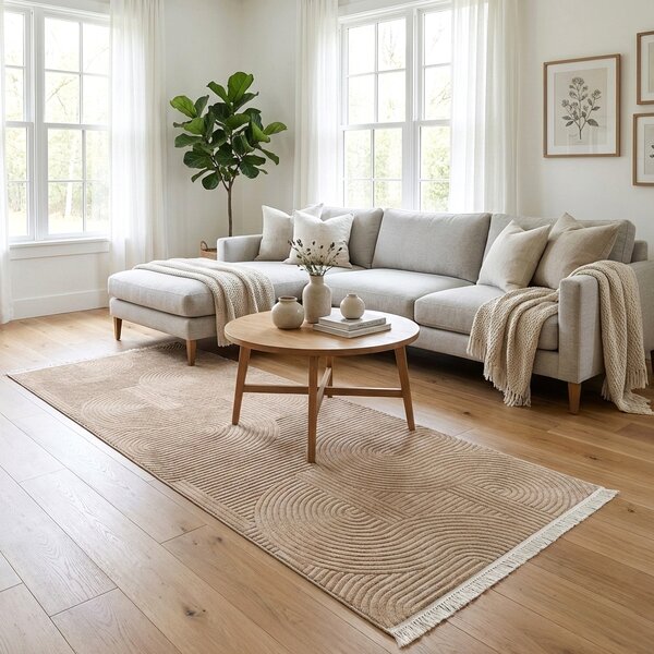 Traversa hol antiderapanta, 80x300 cm, soft 3D, model acolade, crem