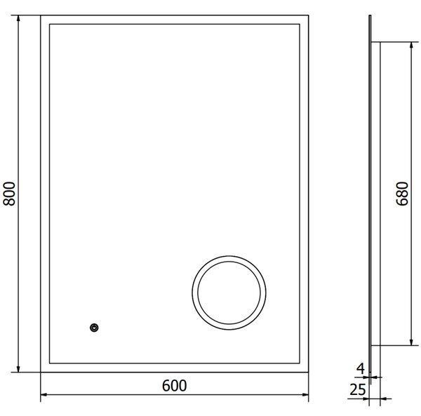 Mexen Kala, oglinda baie LED cu iluminare din spate si oglinda cosmetica 60 x 80 cm, 6000K, anti-aburire, 9820-060-080-611-00