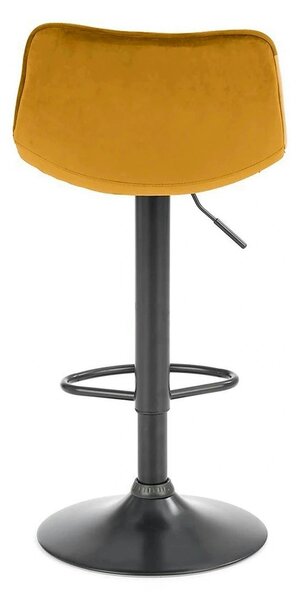 Scaun bar H95, galben mustar - Bluvel 68/negru, stofa catifelata/metal