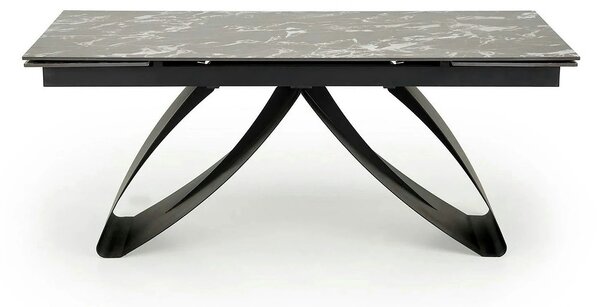 Masa extensibila HILARIO, negru, piatra sinterizata/metal, 180/260x90x