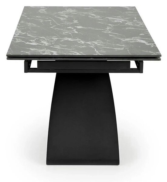 Masa extensibila HILARIO, negru, piatra sinterizata/metal, 180/260x90x