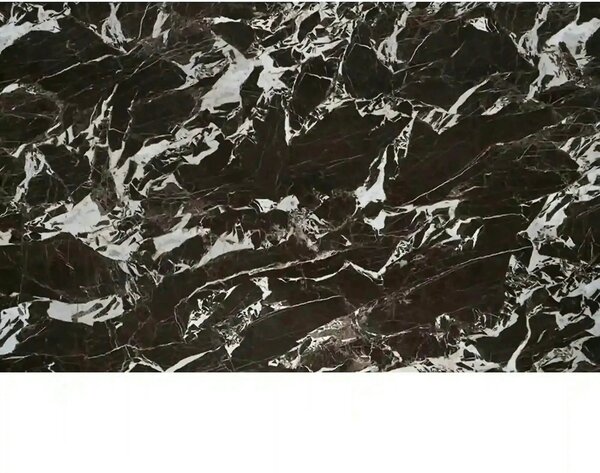 Masa extensibila HILARIO, negru, piatra sinterizata/metal, 180/260x90x