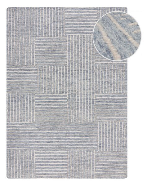Covor albastru deschis țesut manual din lână 80x150 cm Memphis Wool – Flair Rugs