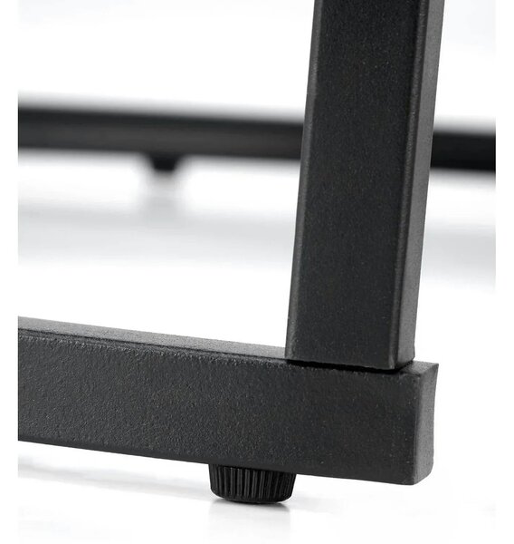 Set 2 masute cafea JAVA, negru cu efect de marmura/negru