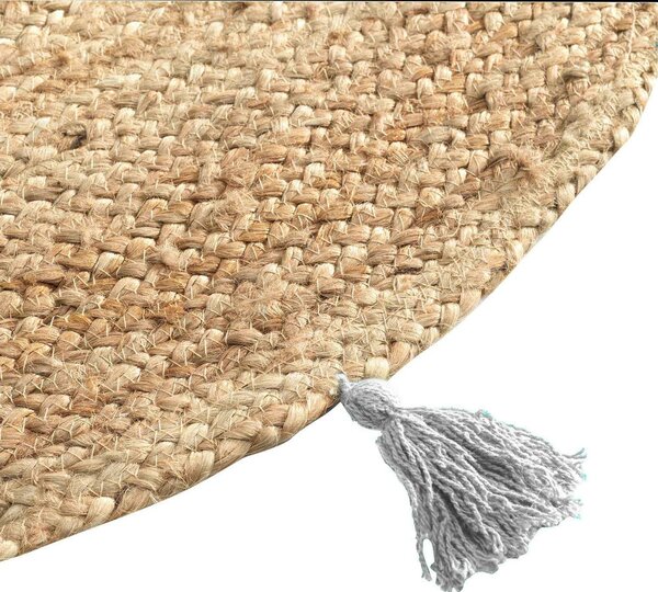 Covor alb-natural rotund ø 120 cm Shira – douceur d'intérieur