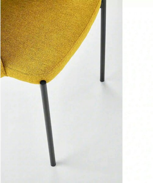 Scaun K373, galben/negru, stofa clasica/metal, 51x57x77 cm